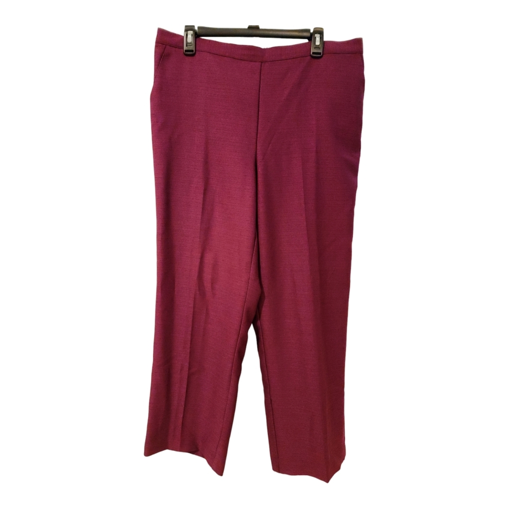 Alfred Dunner Women's Size 16 Dress Pants Purple/Maroon 100% Polyester